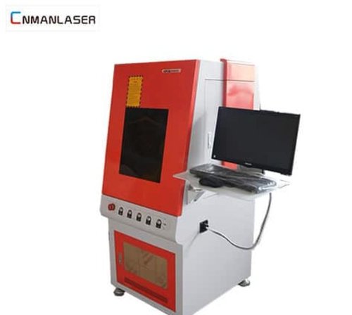 Computer Keyboard Denim Jeans Desktop Fiber Marking Laser Machine - 900x800x1450mm, 220v/50hz & 110v/60hz Power | High Precision 0.2mm Repetition, Air Cooling, 24/7 Operation, Low Power Consumption