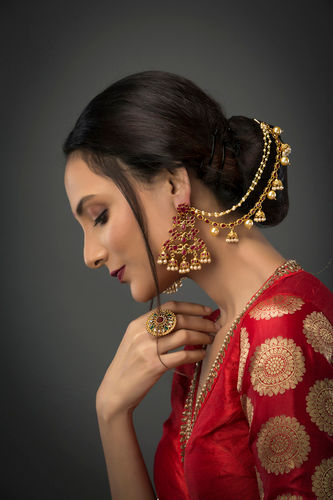 Brass Frolics India Bahubali Inspired Chain Hangings Earrings