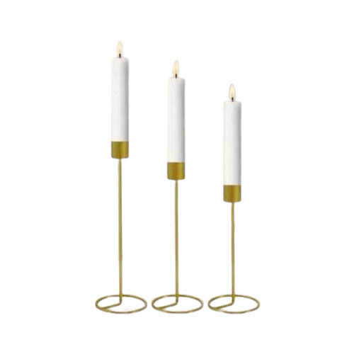 Gold Taper Candlesticks Holder Set Of 3 - Color: Bronze