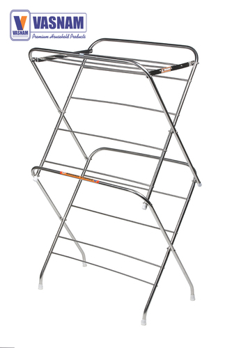 Effective Cloth Drying Stand With 12 Rods - Color: Silver