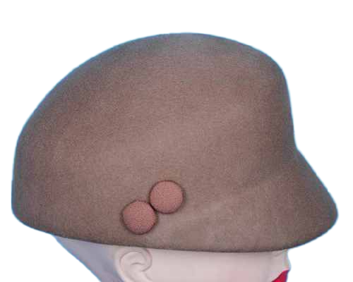 100% Wool Felt Cap - Color: Brown