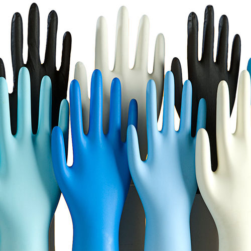 Blue Disposable Flexible Nitrile Gloves