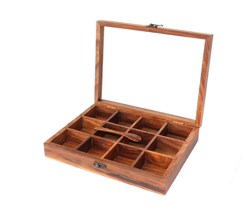 Natural Durable Wooden Spice Box