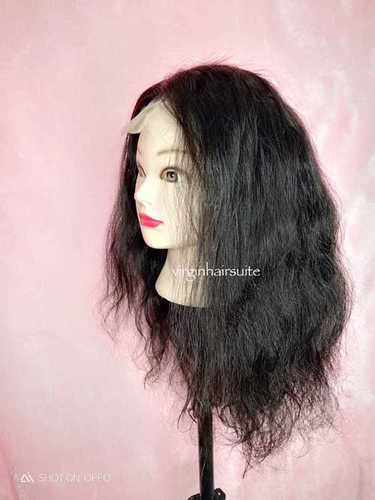 Black Hand Tied Wavy Hair Lace Wig