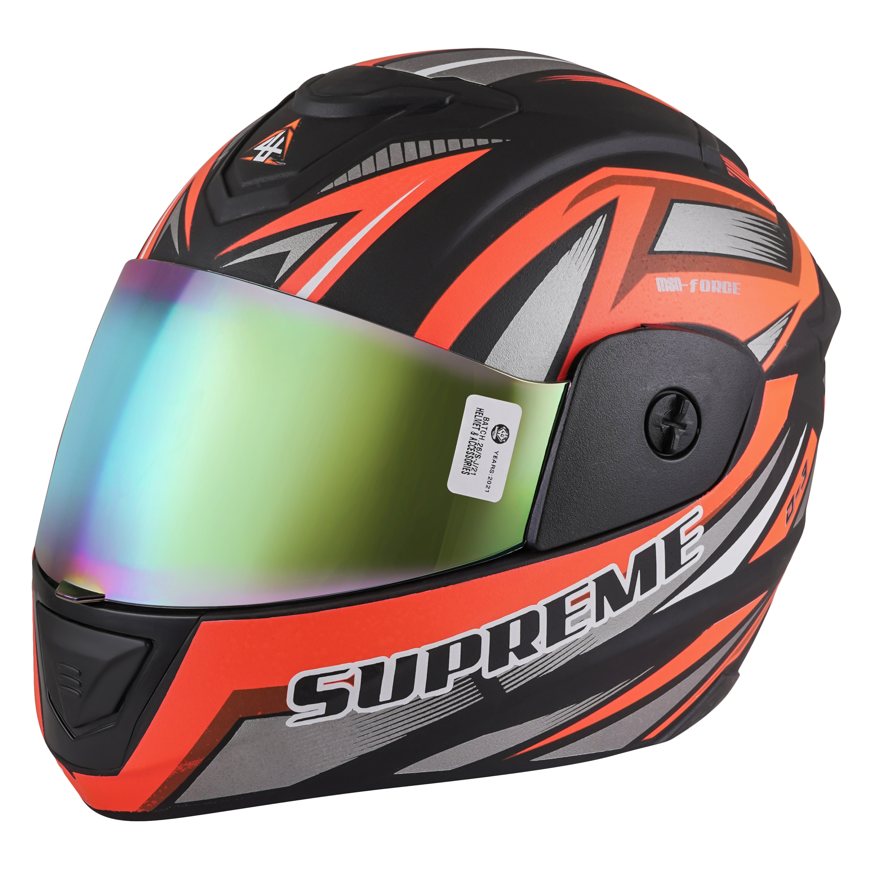 Supreme DX Full Face Graphics Helmet - High Grade Material Free Size Black Color 850 Grams | Comfortable Fit Good Lock Grip Attractive Graphic Design