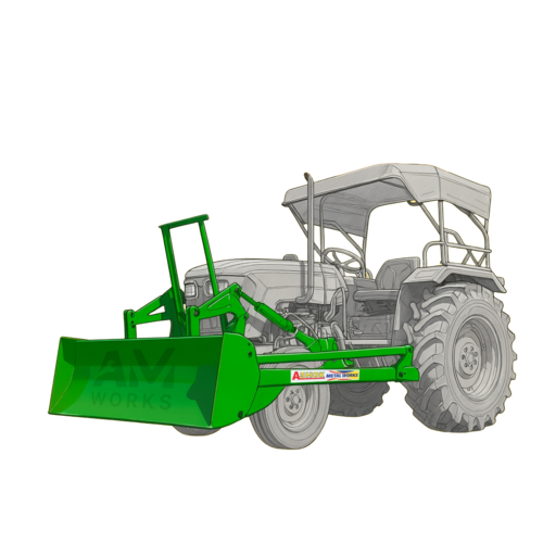 Tractor Mounted Dozer - Metal Gear Drive Red Color | High Functional Life Minimal Maintenance Diesel Power Source