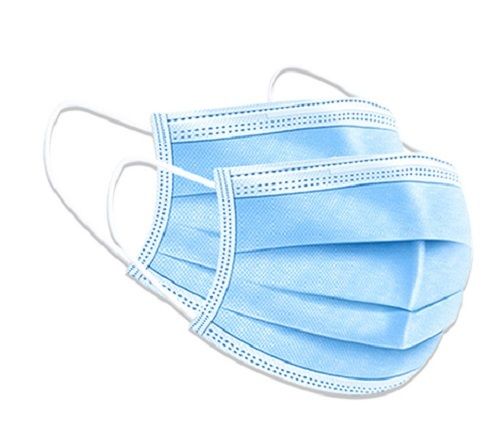 Breathable Plain Blue 3 Ply Earloop Disposable Type Medical Face Mask