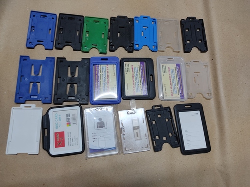 ID Card Holder - Plastic & Acrylic | Solid & Durable Design, Clear and Black Options