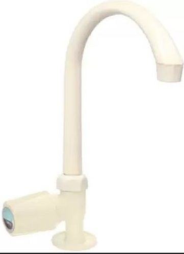 White Round Swan Neck Water Taps For Bathroom Fitting 12 Cm Size
