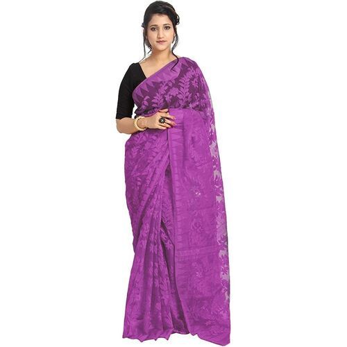 Purple Elegant Look Comfortable Dhakai Jamdani Saree