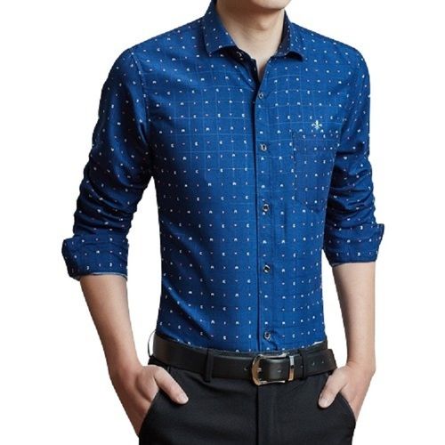 Quick Dry Printed Breathable Casual Wear Cotton Shirt For Men 