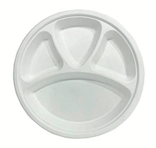 12 Inches, 4 Compartment Plain Light Weight Round Disposable Plastic Plates