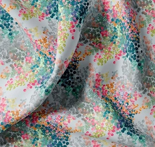 Multicolor Washable And Lightweight Floral Printed Polyester Cotton Fabric 