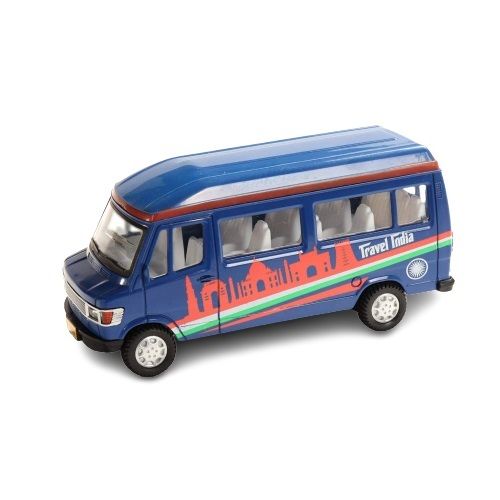 Blue Four Wheels Steering Wheel Strong Plastic Toy Bus For Kids