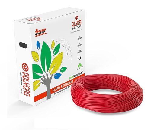 180 Meter, 50 Hertz Frequency 2.5mm 24 Volt Single Core Flexible Red Color Electric Copper Polycab Wires