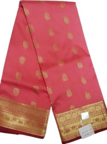 Pink Resam Embroidery Art Silk Banarasi Party Wear Saree For Women