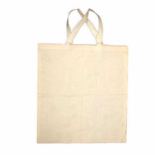 White Moisture Absorbent Simple Design Rectangular Cotton Cloth Handle Bag