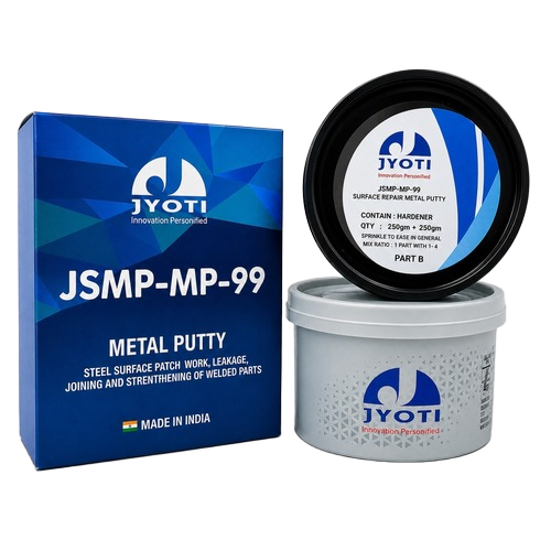 JYOTI Metal Filled Putty - Two Component Polyester Resin, 1kg/5kg/10kg Kit, Grey Color, Acid and Alkali Resistant, Excellent Bonding with Metal and PU/Epoxy, Quick Curing and Sanding Within 30 Minutes