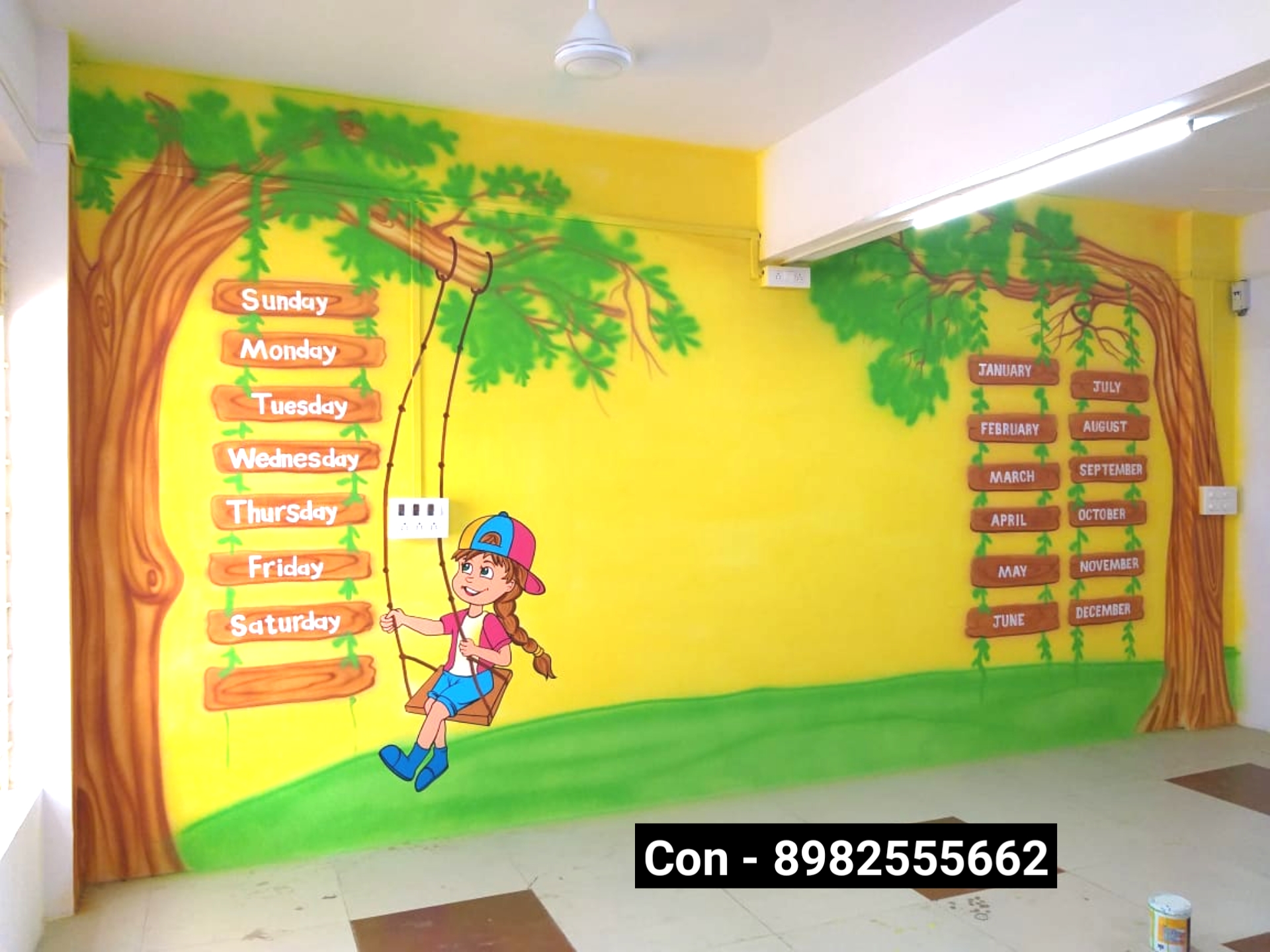 Without Frame Cartoon Character Wall Painting Services