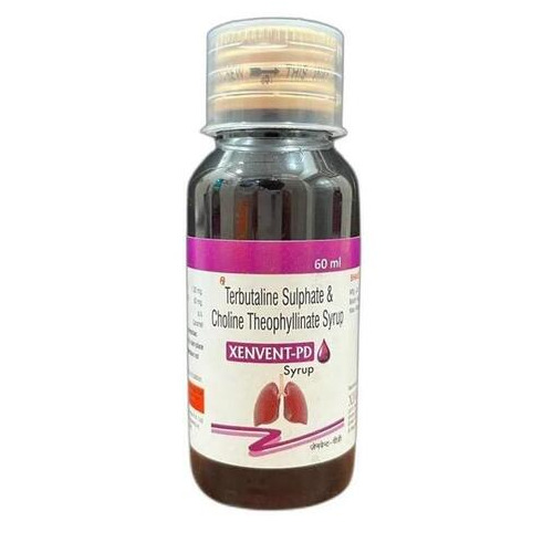Terbutaline Sulphate & Choline Theophyllinate Cough Syrup - 60 Ml Liquid, 24 Month Shelf Life, Allopathic Treatment for Chronic Obstructive Pulmonary Disease