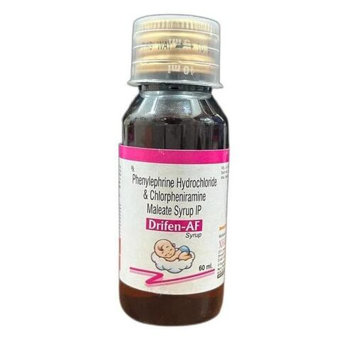 Phenylephrine Hydrochloride And Chlorpheniramine Maleate Syrup - 60ml Bottle | Relieves Watery Eyes, Runny Nose, Sneezing, Itching of Nose or Throat