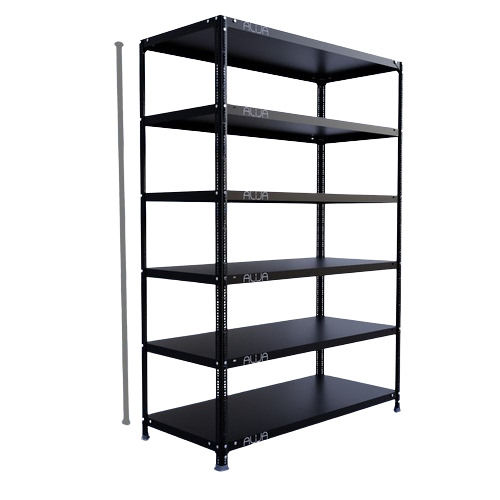 ALIJA Black Slotted Angle Rack 53X24X78 Inches Dimensions