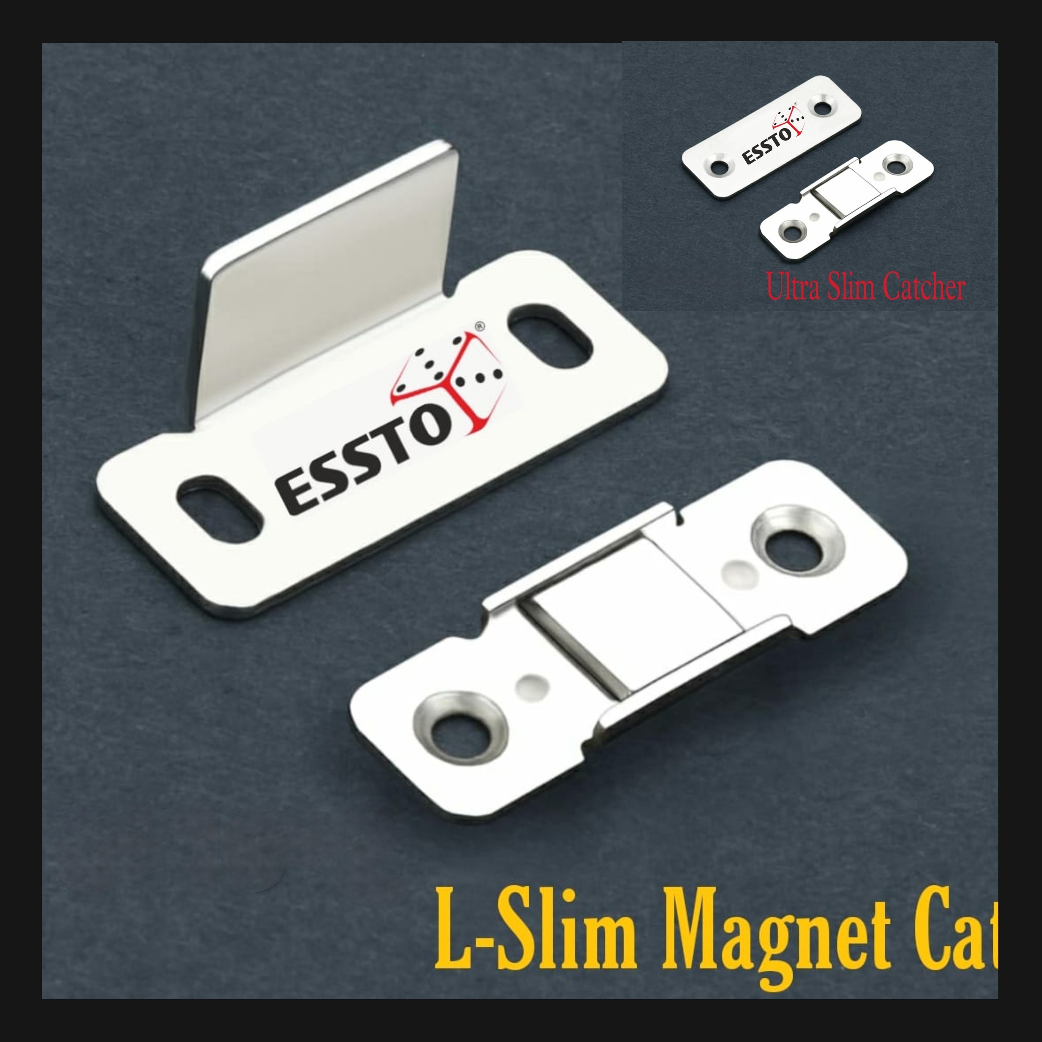 Ultra Slim Magnet Cabinet Catches - Color: Silve