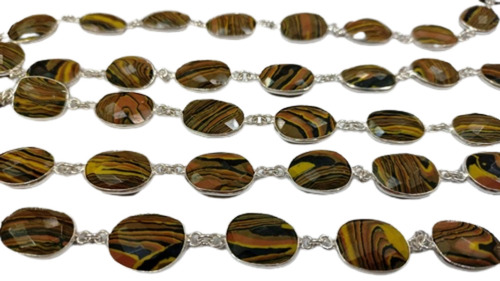 Fordite Quartz Free Shape Briolette 10 to 15mm Bezel Connector Gemstone Chain