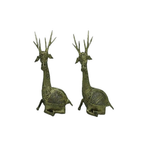 Dhokra Art Brass Metal Handicraft Deer Pair