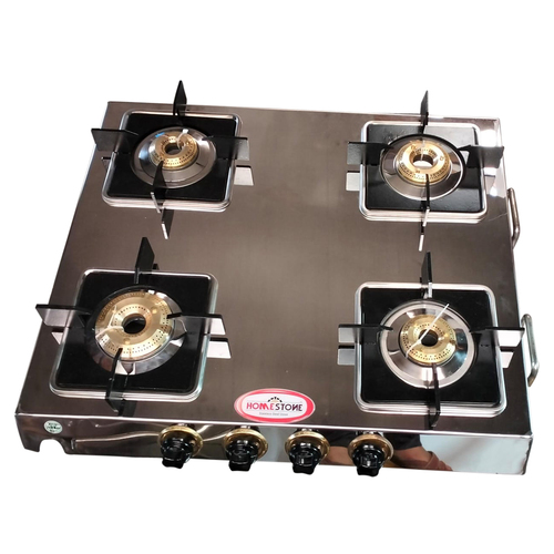 Homestone 4 Burner Stainless Steel Stove - Table Top Design, High-Efficiency Burners for Quick Cooking, Easy-to-Clean Surface, User-Friendly Controls