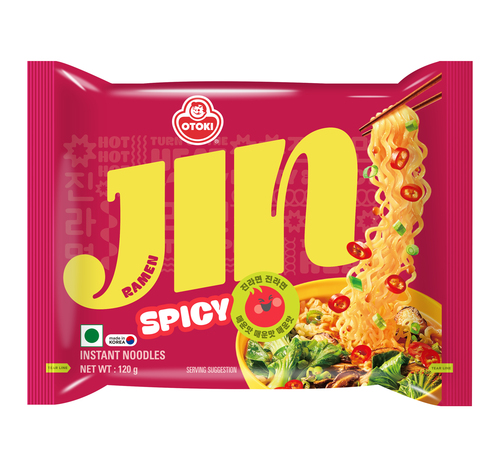 Jin Ramen Instant Noodles - Wheat Noodles, 120g Pack Size | High-Quality Ingredients, Convenient Meal or Snack Option for All Ages