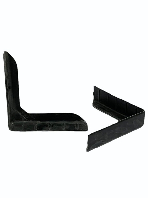 Plastic Corner - 48cm Rigid PVC , Black Plain Design
