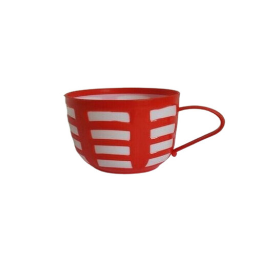 Plastic Cups - Red Round Solid Plastic Tea Cups, Lightweight, Unbreakable, Portable, Washable, Reusable