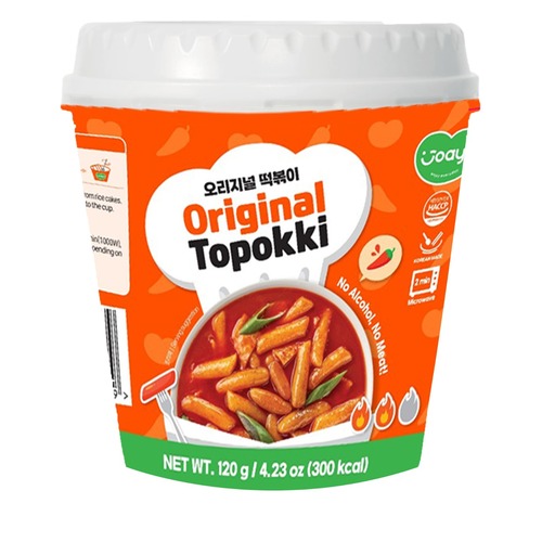 Topokki Instant Rice Cakes & Noodles - 120g | Vegetarian, Natural Preservatives, Original Flavor, 12-Month Shelf Life, Includes Sesame Oil and Red Pepper Paste