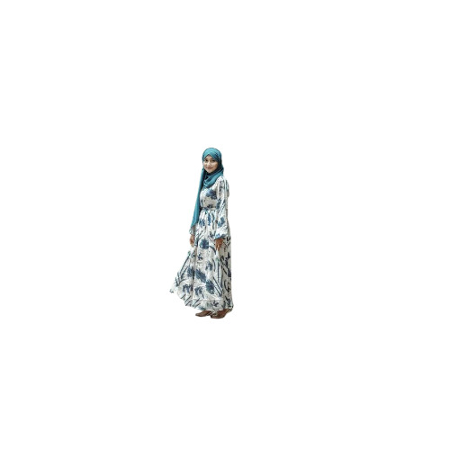 Floral Print V-Neck Maxi Dress - Satin Touch, Wrinkle-Resistant Fabric | Full Sleeves, Comfortable Fit, Lightweight, Spring-Summer Wear