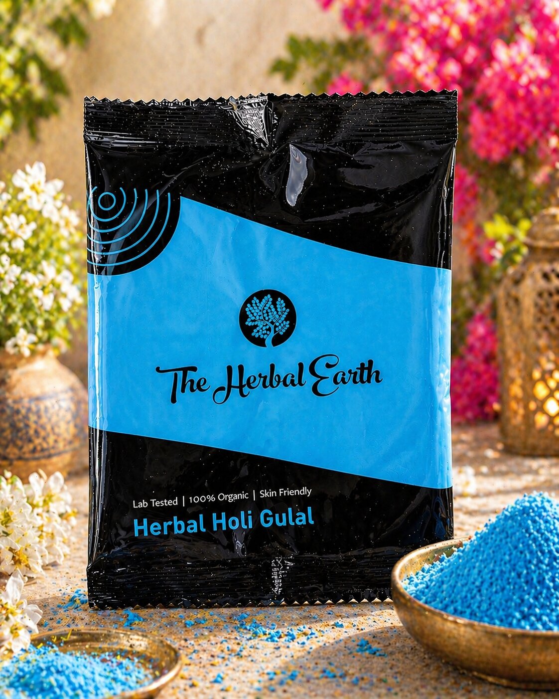 Herbal Holi Gulal 100 Gm - Color: Blue