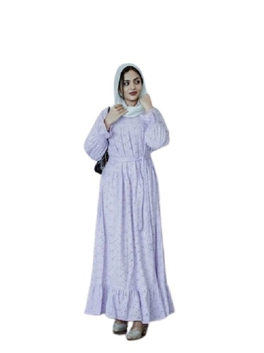 Yezwe Embroidery Hakoba Maxi Dress - Georgette, Three-Layer Design with Cloth Belt | Elegant and Trendy Modest Wear, Full Sleeves, Customizable Length, Available in All Sizes