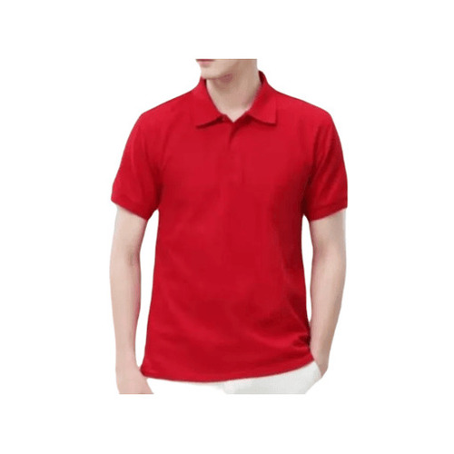 Polo T Shirts - Cotton Blend Size: S M L XL - Red Short Sleeves Regular Fit Fade Wrinkle Shrink Resistant Breathable Skin-Friendly