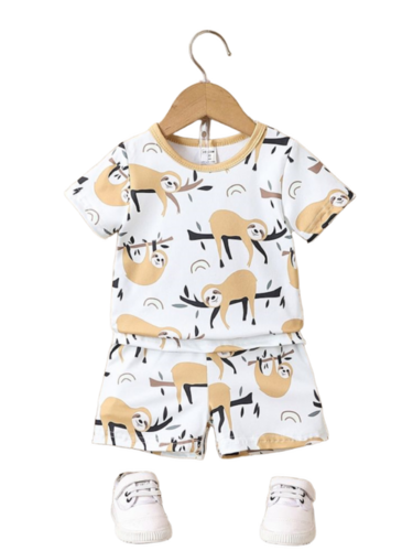 Kids Cotton Printed Casual Wear - T Shirt and Track Pant Set, Full Sleeves, Breathable, Anti-Wrinkle, Modern Style