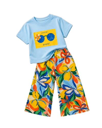 Kids Cotton Printed Grey and Black T Shirt & Track Pant Set - Full Sleeves, Anti-Wrinkle, Breathable, No Fade, Washable