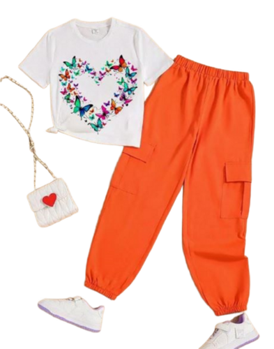 Kids Cotton Printed T Shirt And Track Pant Set - Red And Black, Full Sleeves, Anti-Wrinkle, Breathable, Washable, Modern Style