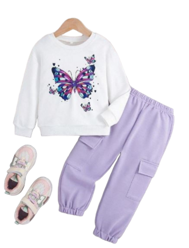 Kids Cotton Printed T-Shirt & Track Pant Set - Brown & Black, Full Sleeves, Anti-Wrinkle, Breathable, Modern Style