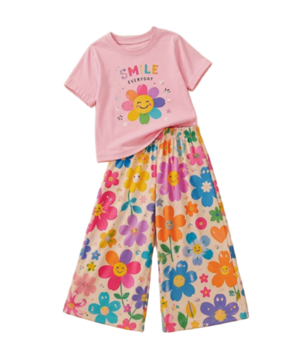 Kids Cotton Printed T-Shirt and Track Pant Set - Red and Black, Anti-Wrinkle, Breathable, Full Sleeves, Modern Style