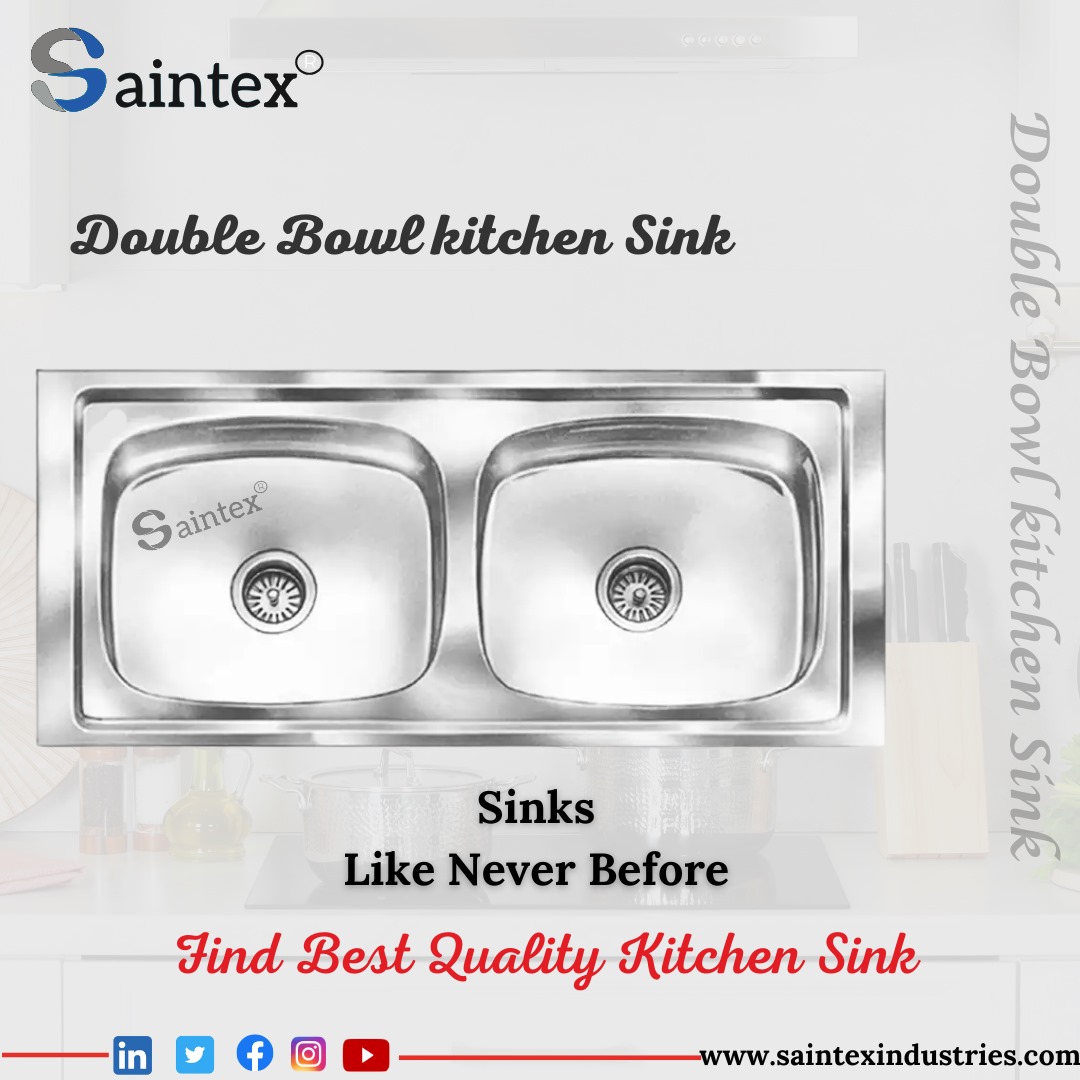 Double Bowl Kitchen Sink - Material: Stainless Steel