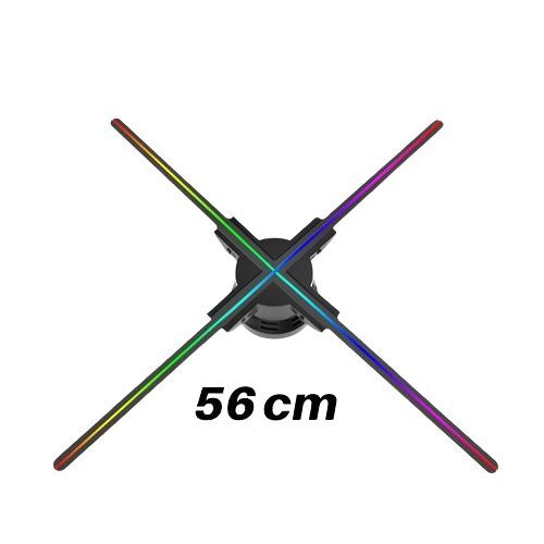 3D Hologram Fan - PVC Plastic, 56 cm, Matte Black | Bright LED Lights, Vivid Holographic Effect, Interactive Functionality, Energy Efficient, Compact Design, Easy Setup, Customizable Content