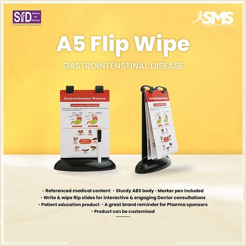 A5 Flip Wipe - Durable ABS Material, A5 Size, Multiple Colors | Write & Wipe Flip Slides, Interactive Patient Education Tool, Customizable Branding