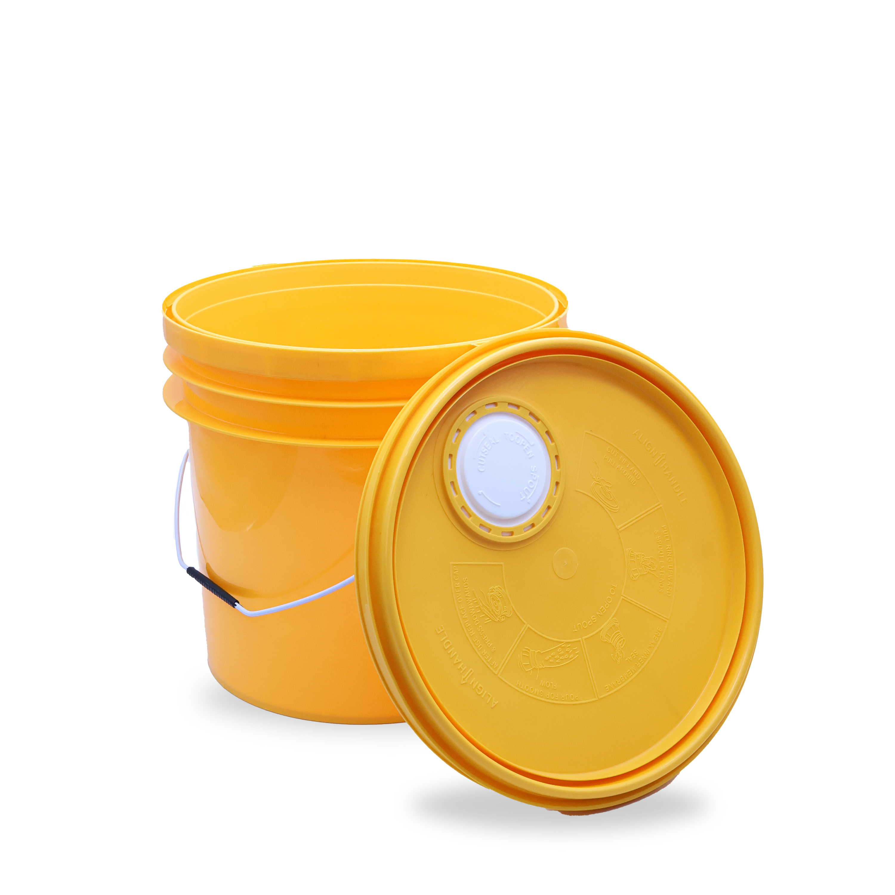 Durable Plastic Lubricant Bucket - 6L Capacity, Leak-Proof Secure Lid, Impact-Resistant Design