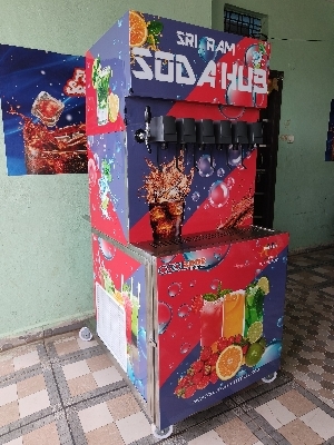 Soda Vending Machine - 120L Capacity, 30x40x72 Inch, Semi-Automatic with 7 Flavours and LED Light Board | Stainless Steel, Human Machine Interface, 40 Cups Per Minute Dispensing Rate, 1 Year Warranty