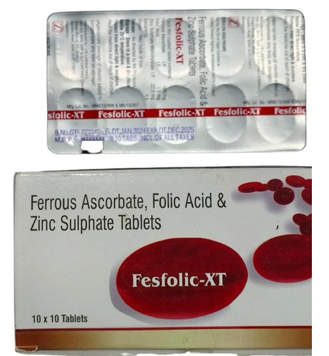 Fesfolic Xt Ferrous Ascorbate Folic Acid & Zinc Sulphate Tablets - Drug Type: General Medicines