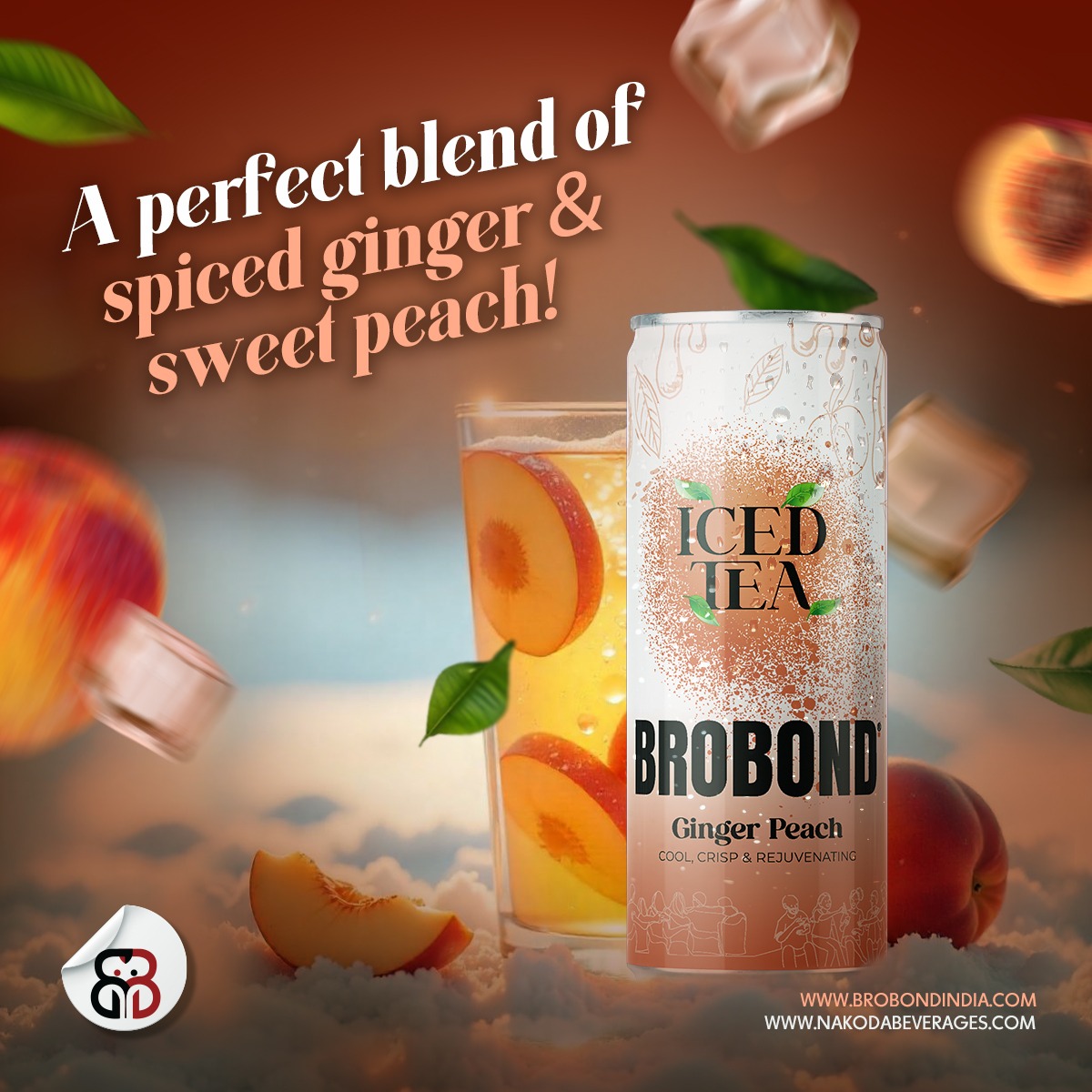 Brobond Peach Ginger Iced Tea - Caffeine (%): 0.0% Percentage ( % )